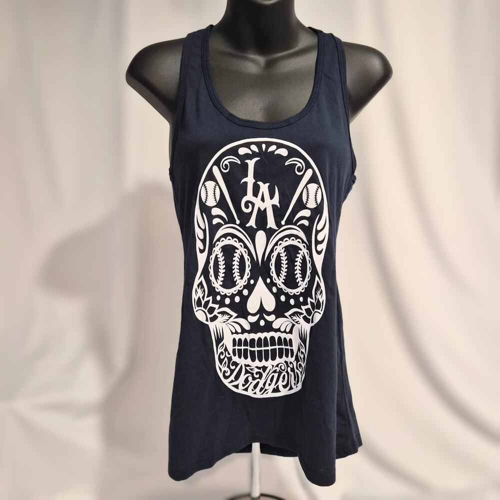 LA Dodgers Sugar Skull Racerback Tank -Dia de los Muertos Baseball Chicano Small